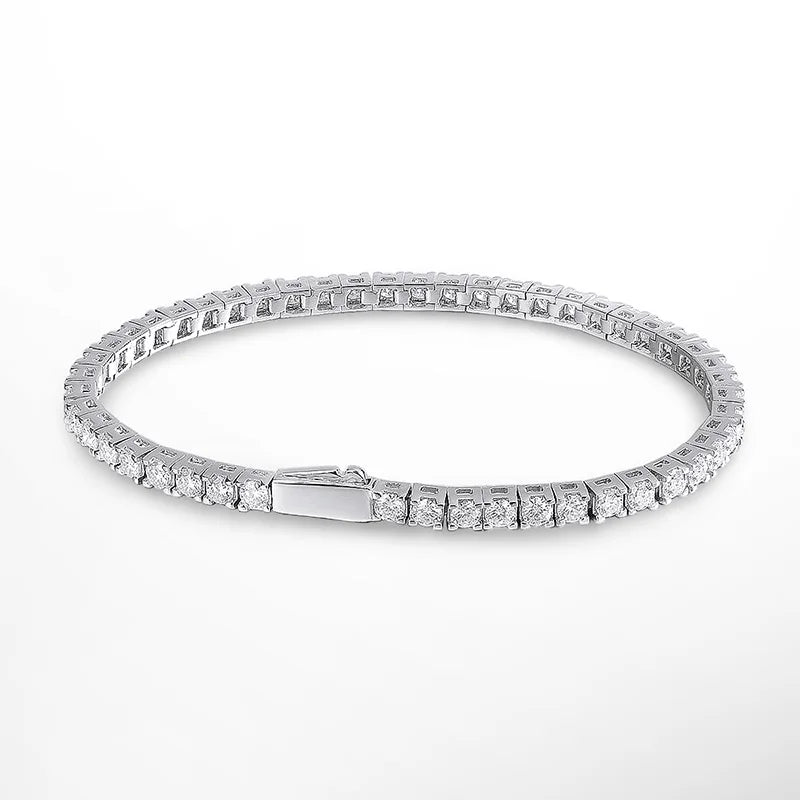 D VVS1 Moissanite Tennis Bracelet Original S925 Sterling Silver Plated 18K White Gold with GRA Bracelets for Women Man