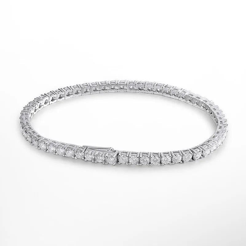 D VVS1 Moissanite Tennis Bracelet Original S925 Sterling Silver Plated 18K White Gold with GRA Bracelets for Women Man