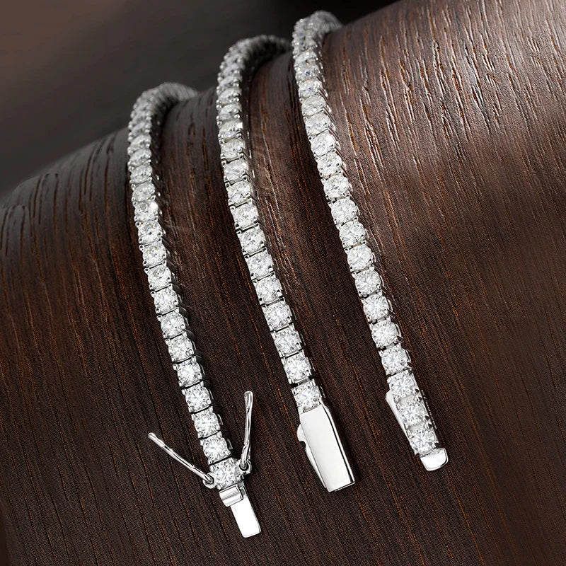 D VVS1 Moissanite Tennis Bracelet Original S925 Sterling Silver Plated 18K White Gold with GRA Bracelets for Women Man