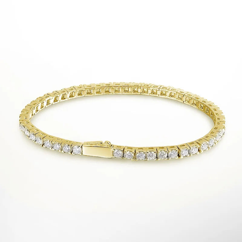 D VVS1 Moissanite Tennis Bracelet Original S925 Sterling Silver Plated 18K White Gold with GRA Bracelets for Women Man
