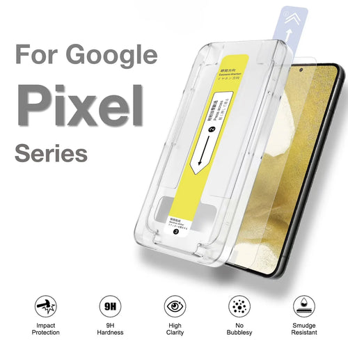 For Google Pixel 6A 7 7A 8 9 8A 9A 10 Pro XL Screen Protector Tempered Glass Protective Easy Install Auto-Dust Removal Kit